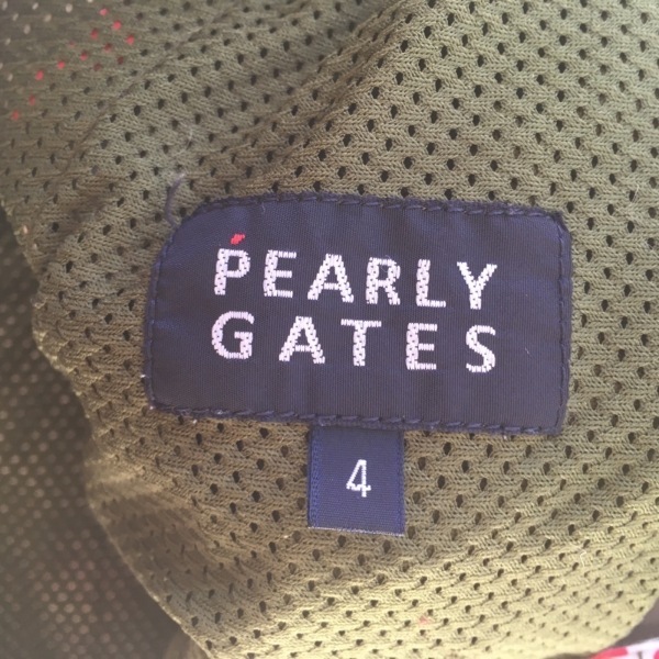 パーリーゲイツパンツサイズ4 美品 パーリーゲイツ PEARLY GATES ショートパンツ サイズ4 XL - カーキ×白