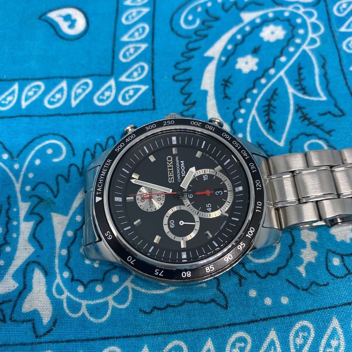 良品 SEIKO セイコー QUARTZ クォーツ クロノグラフ 大型ケース42mm 
