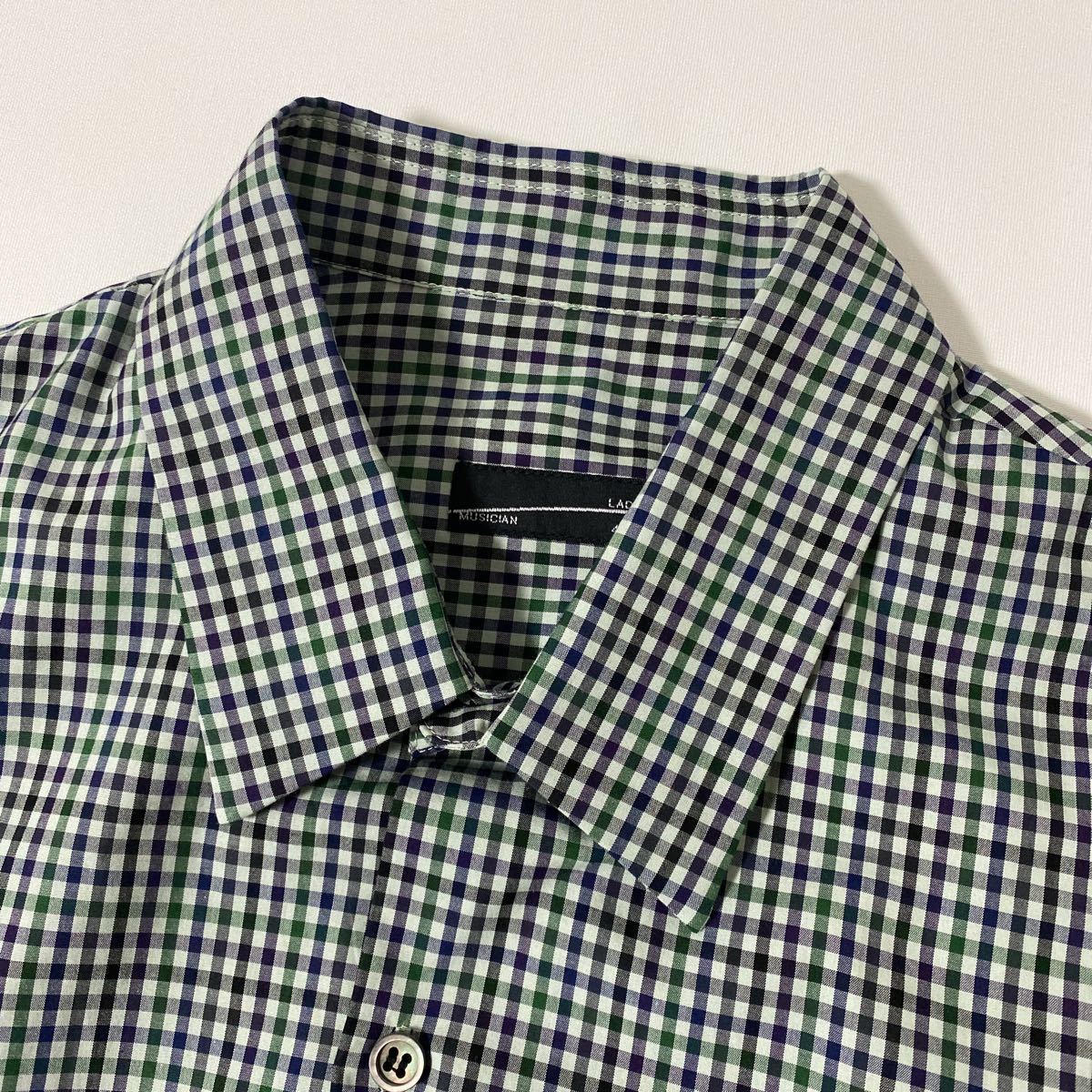 美品 21 aw lad musician BIG shirt 44 チェック ビッグ シルエット