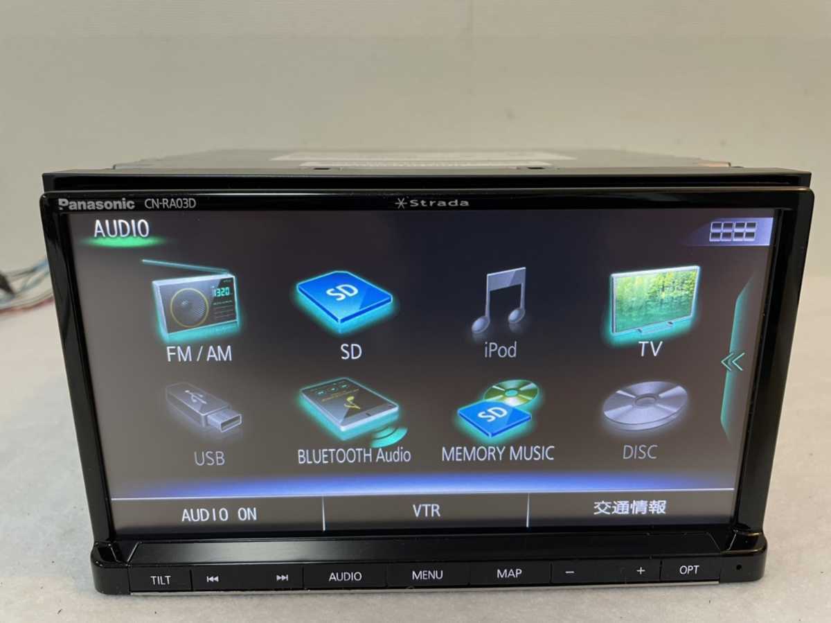中古品]CN-RA03D カーナビ panasonic strada 地図データ未確認 動作 