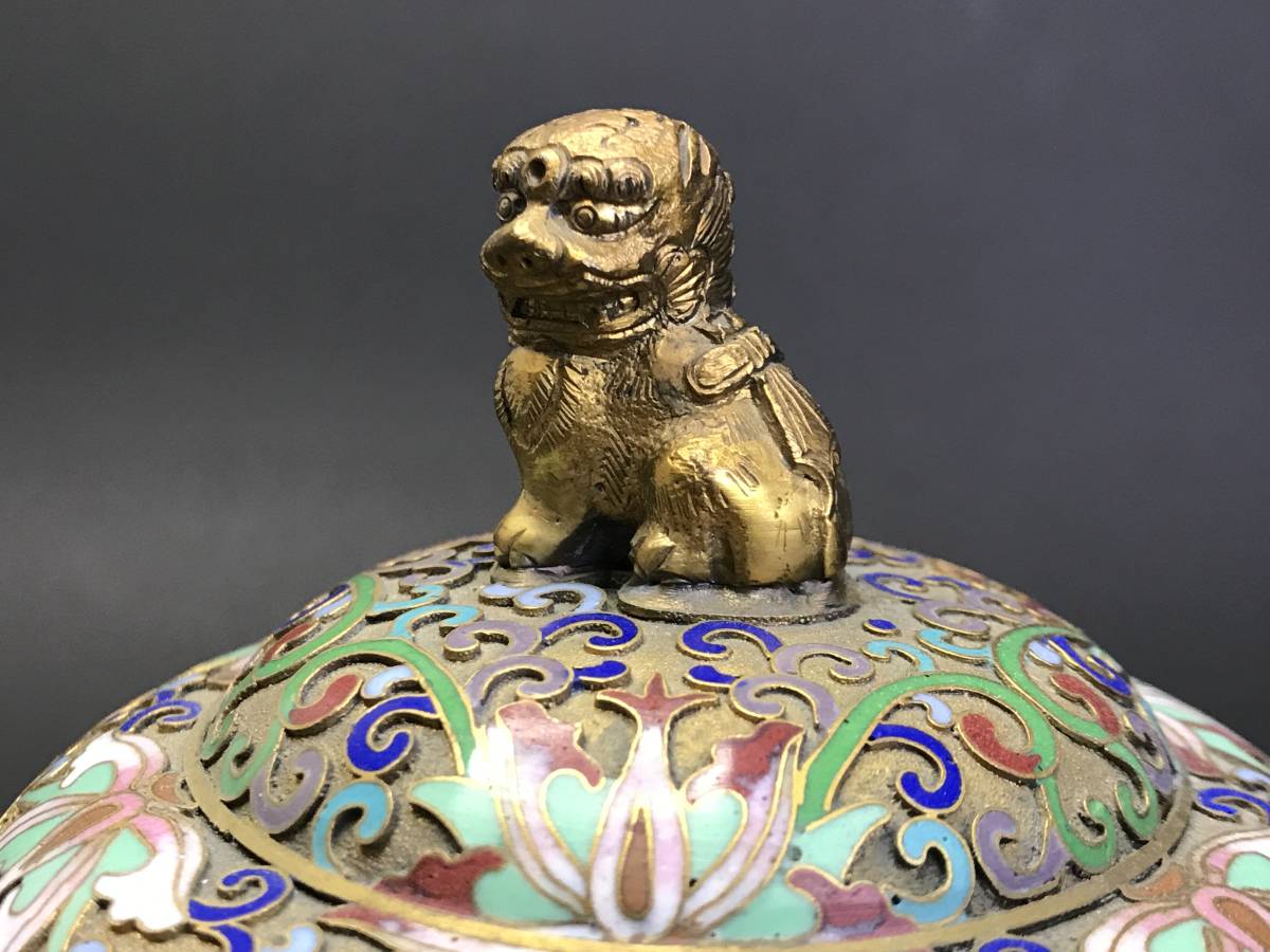 中国七宝焼 景泰藍 蓋物 壺 花瓶 時代物 (銅製)｜売買された