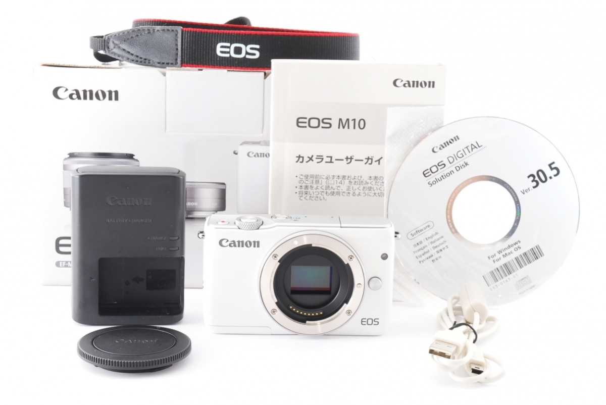 Canon EOS M10 キャノン ミラーレス デジタルカメラ ホワイト 箱付き