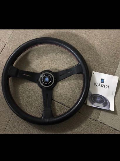 ナルディ ステアリング ハンドル パンチングレザー レッドステッチ
