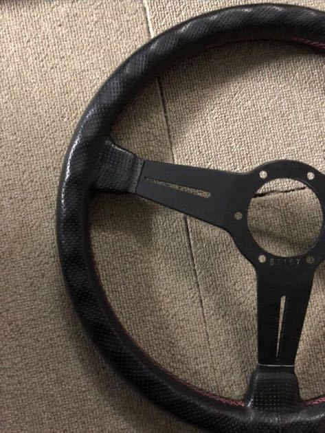 ナルディ ステアリング ハンドル パンチングレザー レッドステッチ