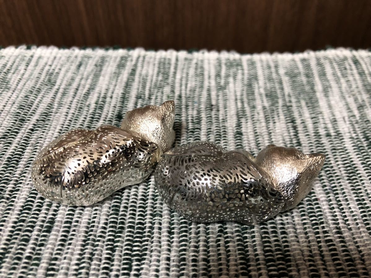 Christofle クリストフル 置物 眠り猫 フギュリン 美品 シルバー色