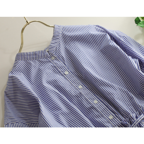 レイビームス Ray BEAMS ☆タグ紐付き美品♪ストライプ柄ギャザー 