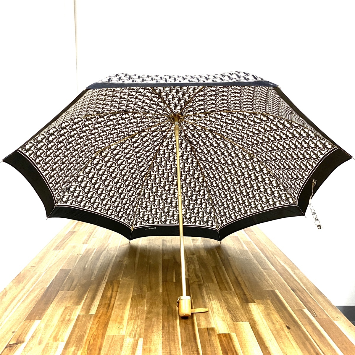 クリスチャンディオール トロッター 温 長傘 雨傘 日傘 ブラック B