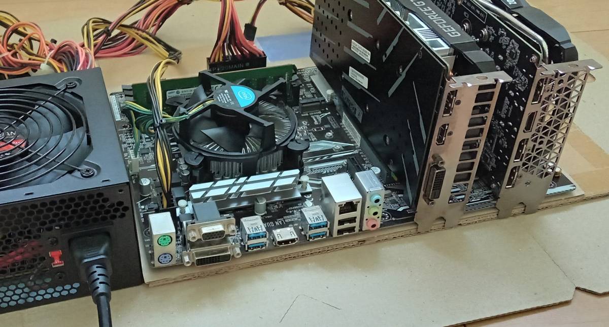 一式セット】 マイニング リグ GeForce RTX 2060 SUPER + GTX 1660 Ti 