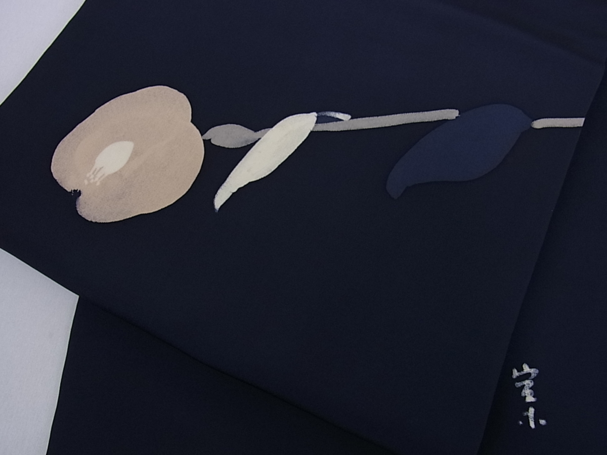 送料無料，SALE 花美人着物 日展染色作家 高久空木 ろうけつ染 塩瀬 九寸名古屋帯 枝花 黒地 逸品 ps2913(仕立て上がり)｜売買されたオークション情報、yahooの商品情報をアーカイブ公開 - オークファン 仕立て上がり