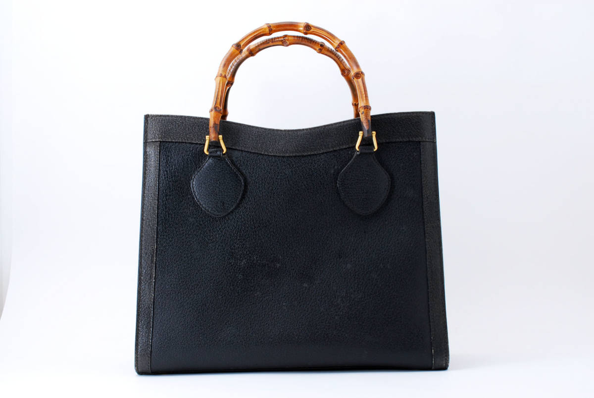 バンブー GUCCI オールドグッチ グッチ レザー 2WAY ハンドバッグ 