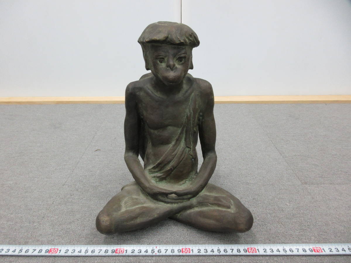 M【3-29】○15 河童 カッパ 銅像 ブロンズ 高さ約31cm 重さ約5㎏ 仏像