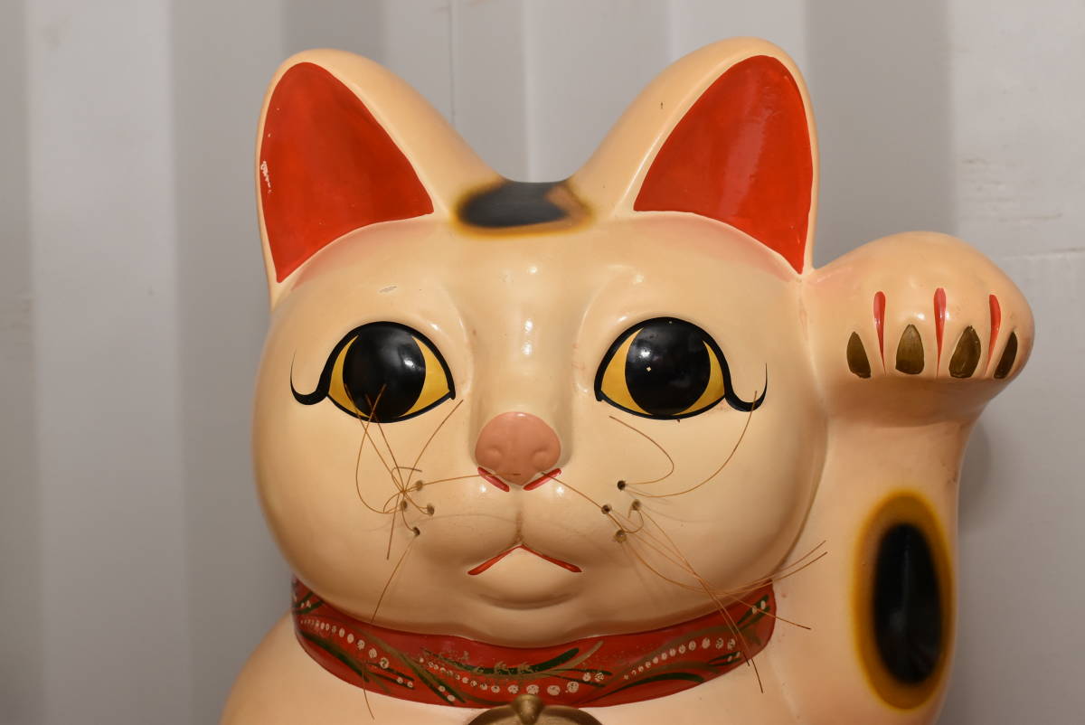 招き猫　特大　置物　貯金箱　レトロ　縁起物　福　開運　高さ約33cm 招き猫 貯金箱 置物 まねきねこ 開運 陶器 | 安い商品を通販サイトから