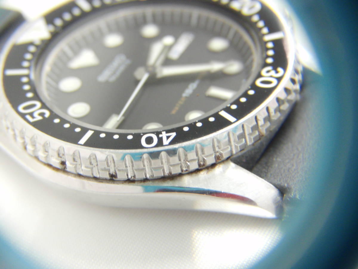 稼働品☆セイコー SEIKO ダイバー150M 6458-6000 デイデイト 黒文字盤 