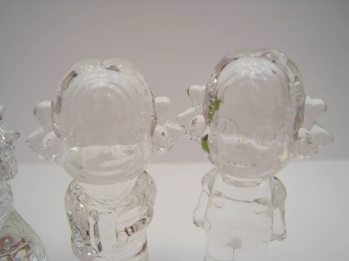 不二家 クリスタルガラス ペコちゃん 人形 5箱まとめ 経年保管品(ペコ