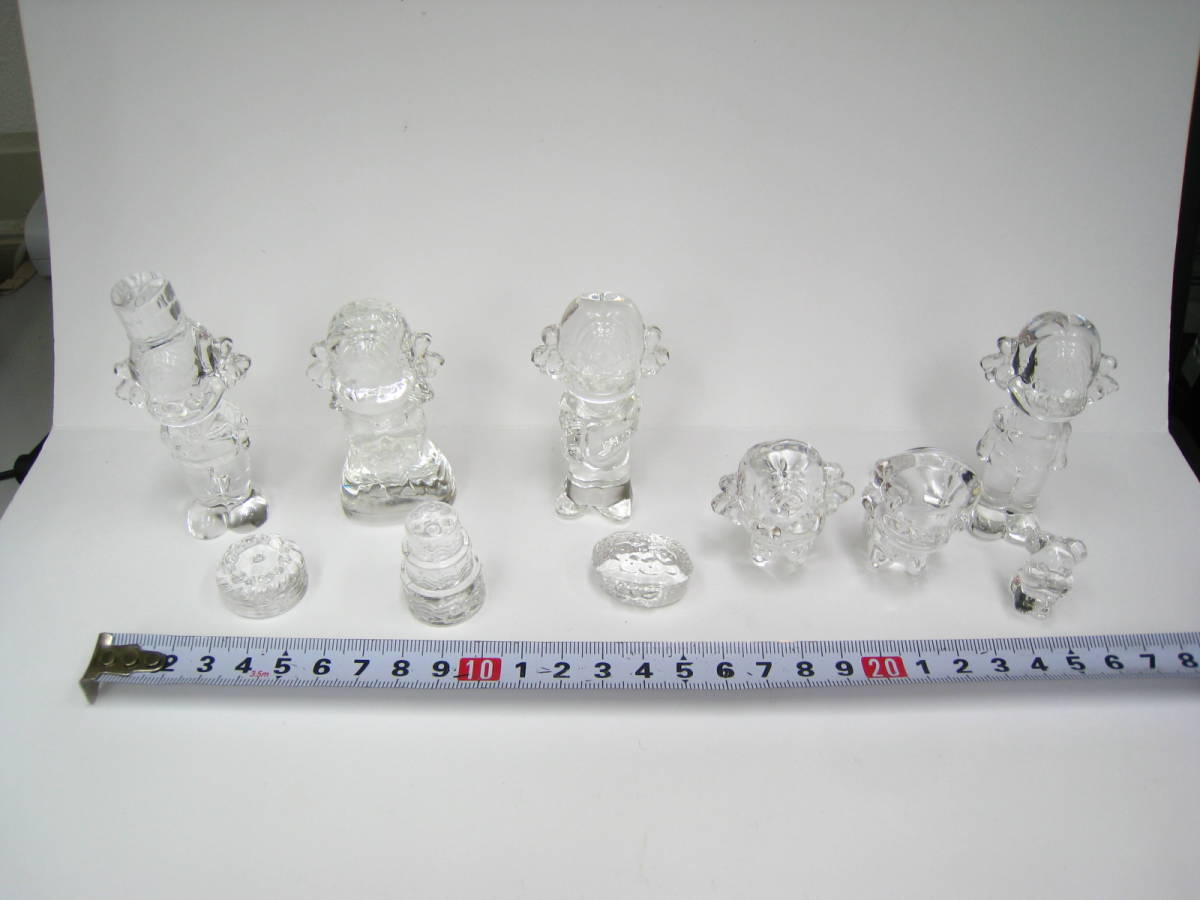不二家 クリスタルガラス ペコちゃん 人形 5箱まとめ 経年保管品(ペコ