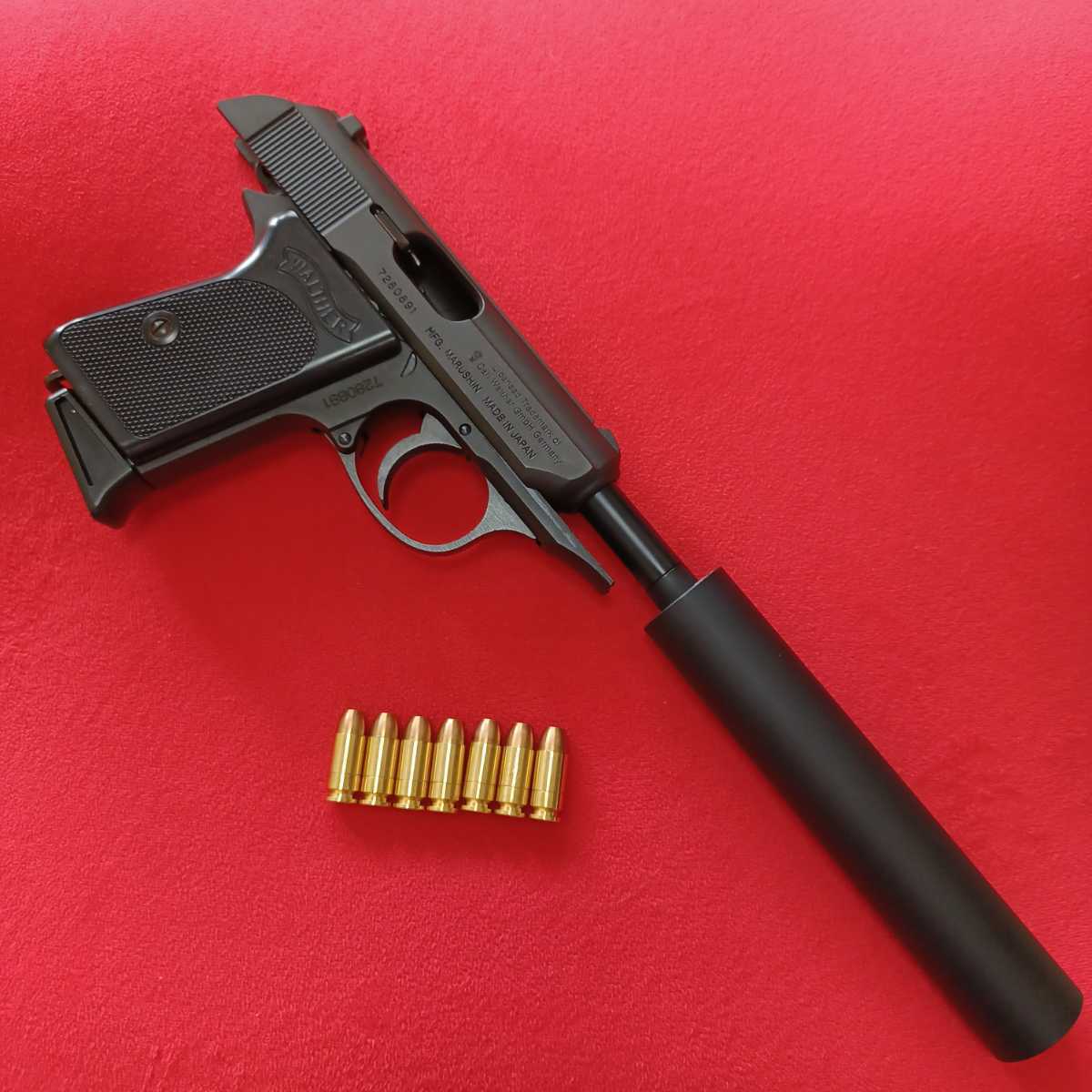 希少 マルシン MARUSHIN ワルサーPPK サイレンサーモデル ブラックHW