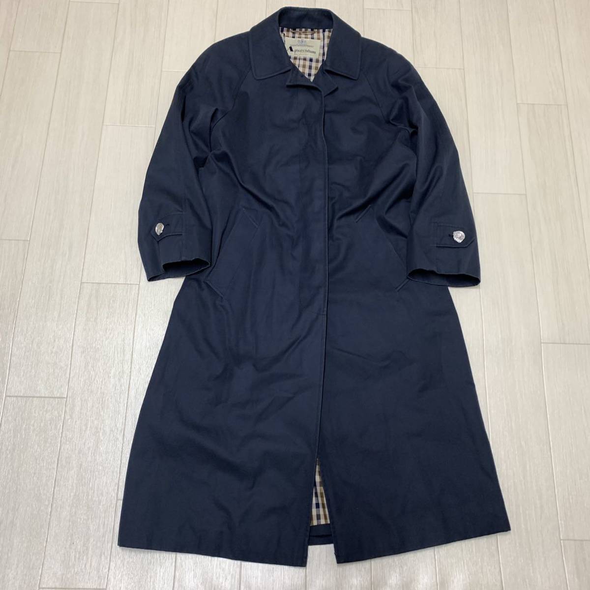 1円~ ☆ 英国製 [高級感溢れる!!] Aquascutum アクアスキュータム 名作