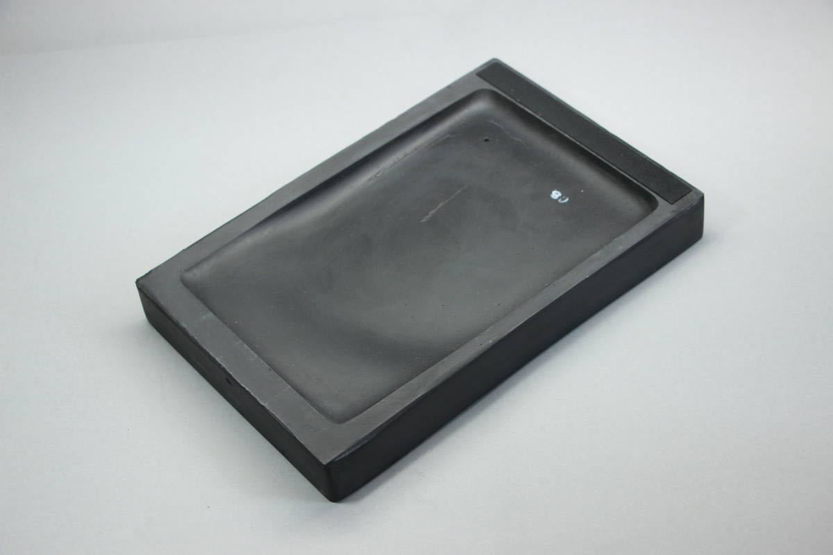 硯 平成雲龍硯 9吋 長方形硯 呉竹精昇堂監製 彫刻硯 23-15.5-2.8cm