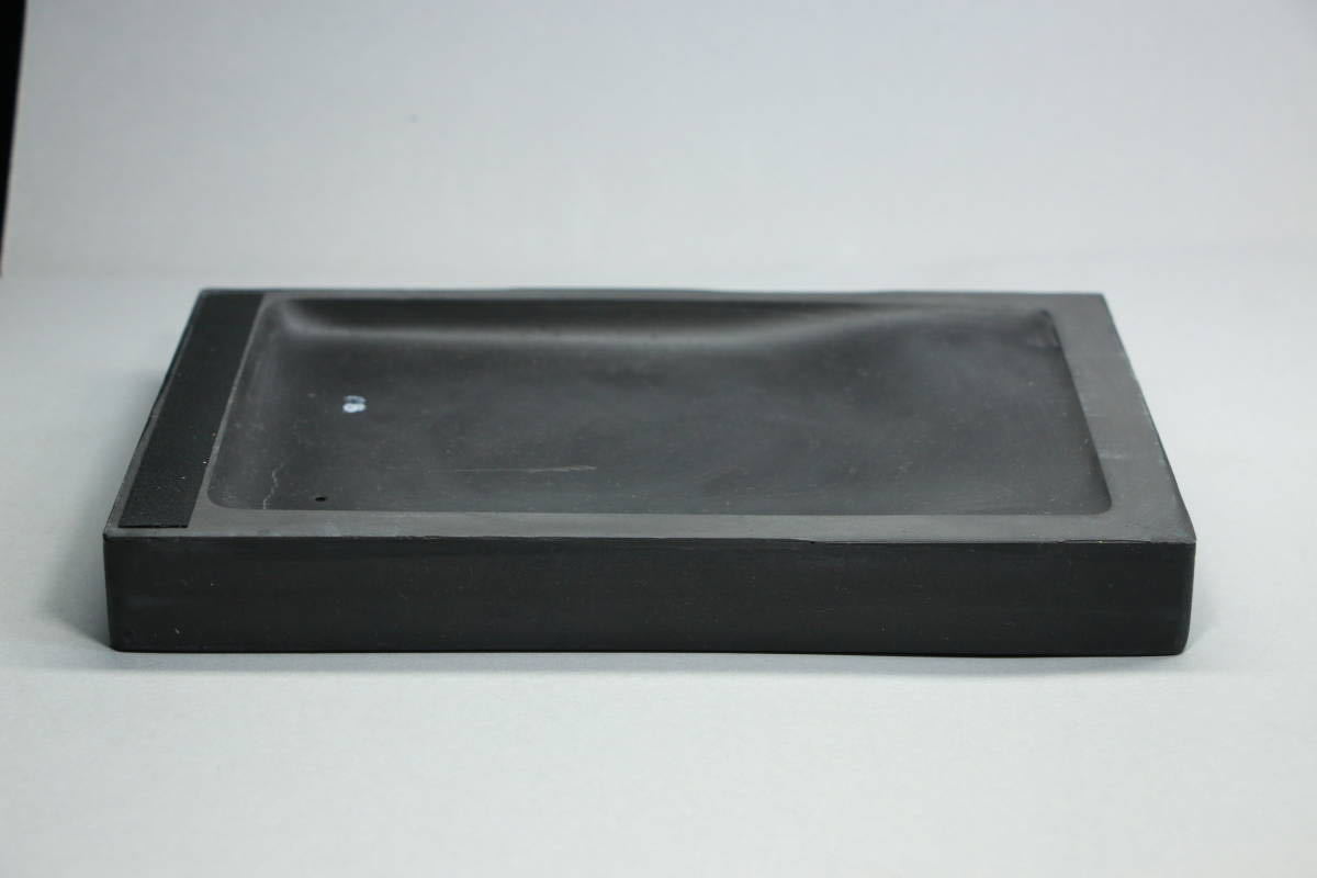 硯 平成雲龍硯 9吋 長方形硯 呉竹精昇堂監製 彫刻硯 23-15.5-2.8cm