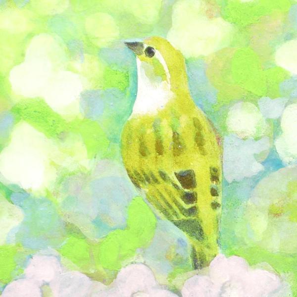 「鳥」　野々内保太郎　絵画　日本画 黄色袋 箱あり 真作】【WISH】野々内良樹 日本画 花鳥図 〇日展会員 師:西山英雄 父