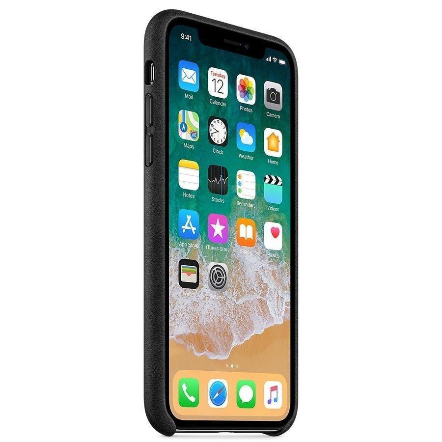 iPhone Apple 純正 - ブラック X レザーケース アップル XS レザー XSMax iPhoneX 正規品 apple Max 純正品