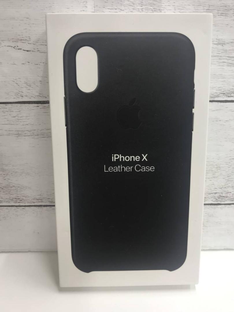 iPhone Apple 純正 - ブラック X レザーケース アップル XS レザー XSMax iPhoneX 正規品 apple Max 純正品