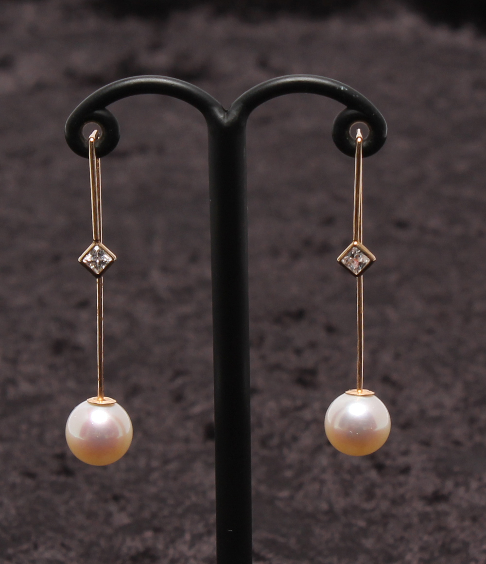 スタージュエリー ガール 淡水パールピアス k10 Y G