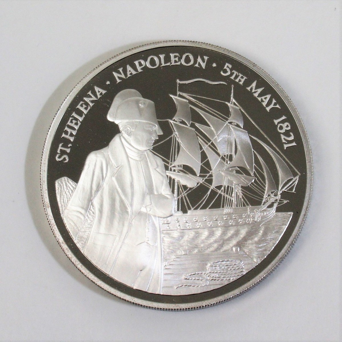 45678】1986年 イギリス領 ナポレオン没後 165周年 25ポンド プルーフ銀貨 エリザベス二世