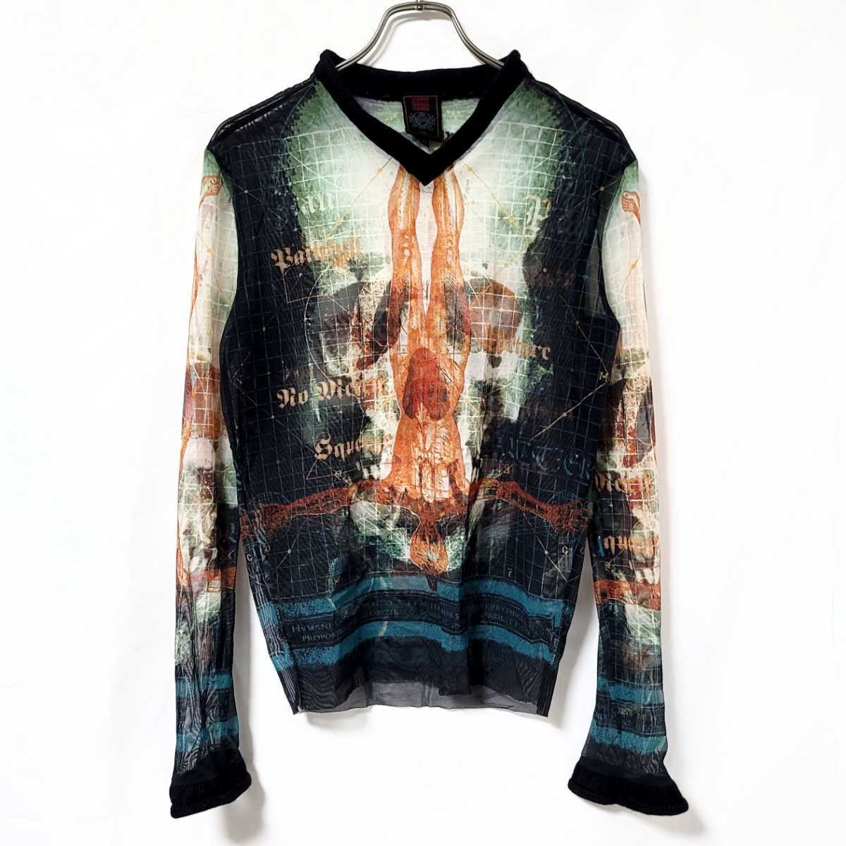 90s jean paul gaultier X-RAY SKULL MESH SHIRT TOP レントゲン 