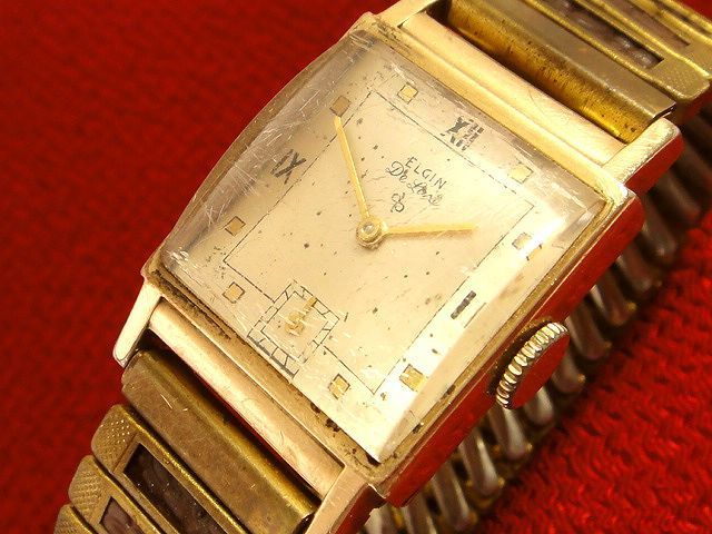 稀少☆1946年 ELGIN エルジン USA製 17石 10金張りゴールドケース 手 