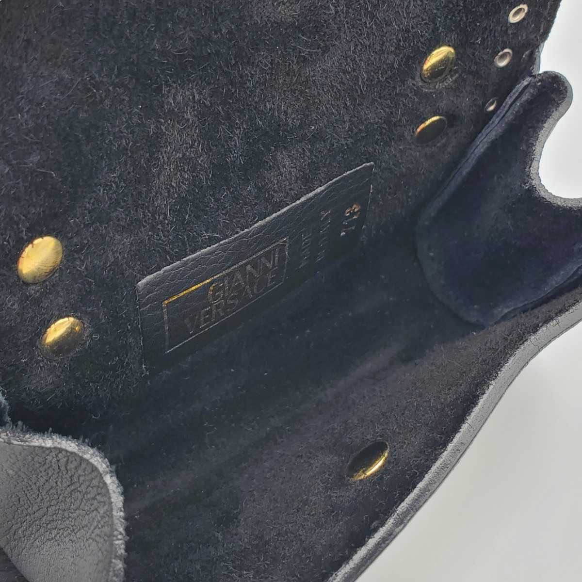 B 　ジャンニヴェルサーチ　メデユーサ　スタッズ 　ウエストポーチ 1円 美品 GIANNI VERSACE ジャンニ ヴェルサーチ スタッズ ウエスト