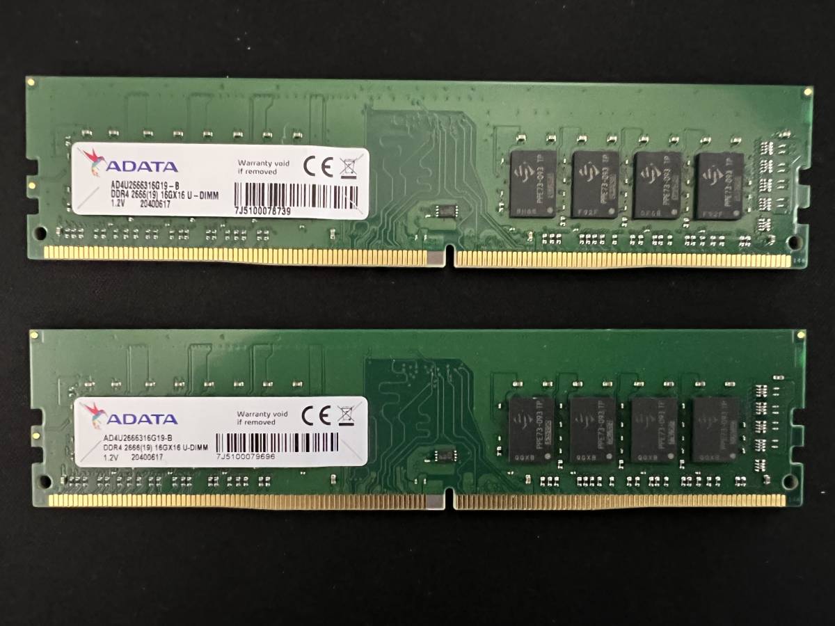 ADATA DDR4 2666 合計32GB(16GB2枚）メモリー AD4U2666316G19-B ADATA 