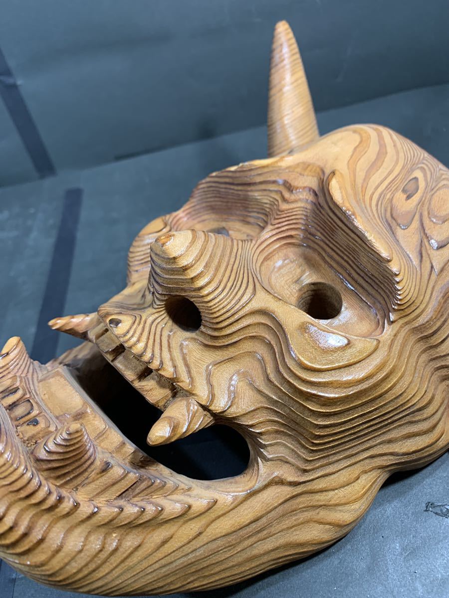 千寿屋久杉 谷情雲作 魔除般若面 骨董品 面 - メルカリ コレクター買取