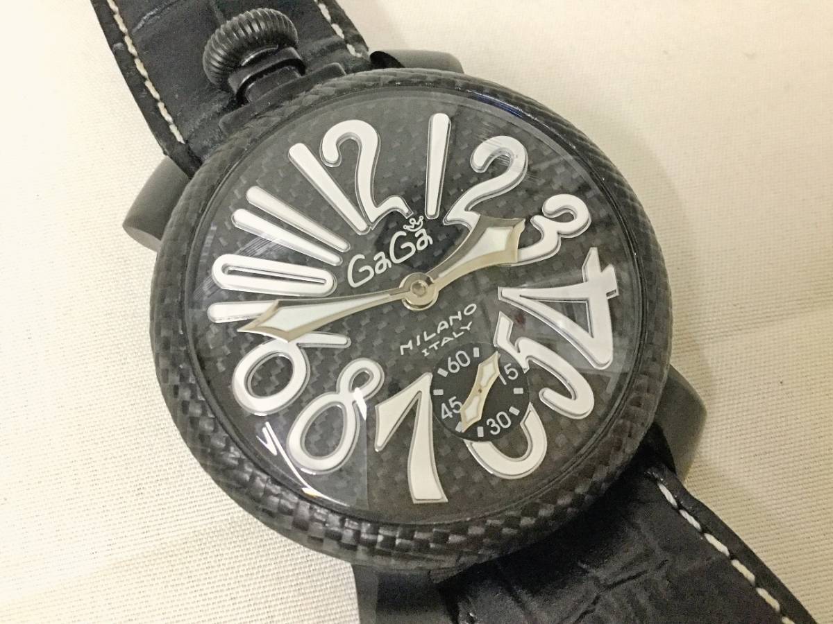 ジャンク品】【Gaga MILANO】ガガミラノ 48mm メンズ腕時計 ジャンク品