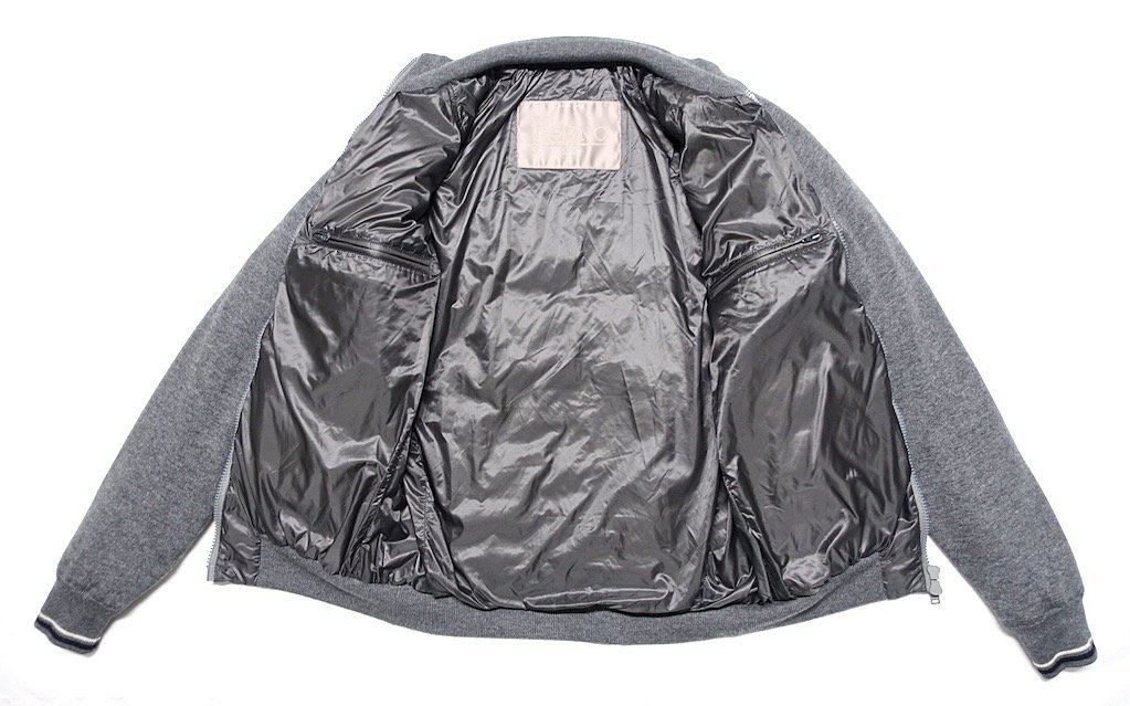 18AW 定価16万 極 HERNO ヘルノ 最高級 カシミヤシルク切替 ハイブリッドダウンジャケット ブルゾン PI021UR グレー ...