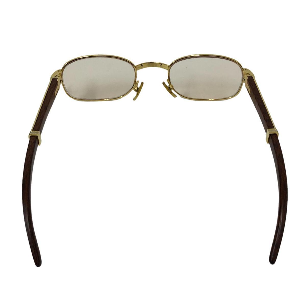 1円 CARTIER カルティエ 135b トリニティ ウッドテンプル メガネ