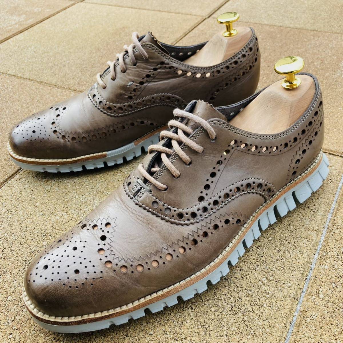 ★即決★ COLEHAAN コールハーン ゼログランド　ZERO GRAND スニーカー レザースニーカー ウイングチップ オックスフォード 7 約25㎝