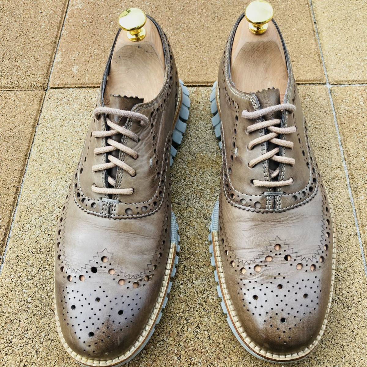 ★即決★ COLEHAAN コールハーン ゼログランド　ZERO GRAND スニーカー レザースニーカー ウイングチップ オックスフォード 7 約25㎝