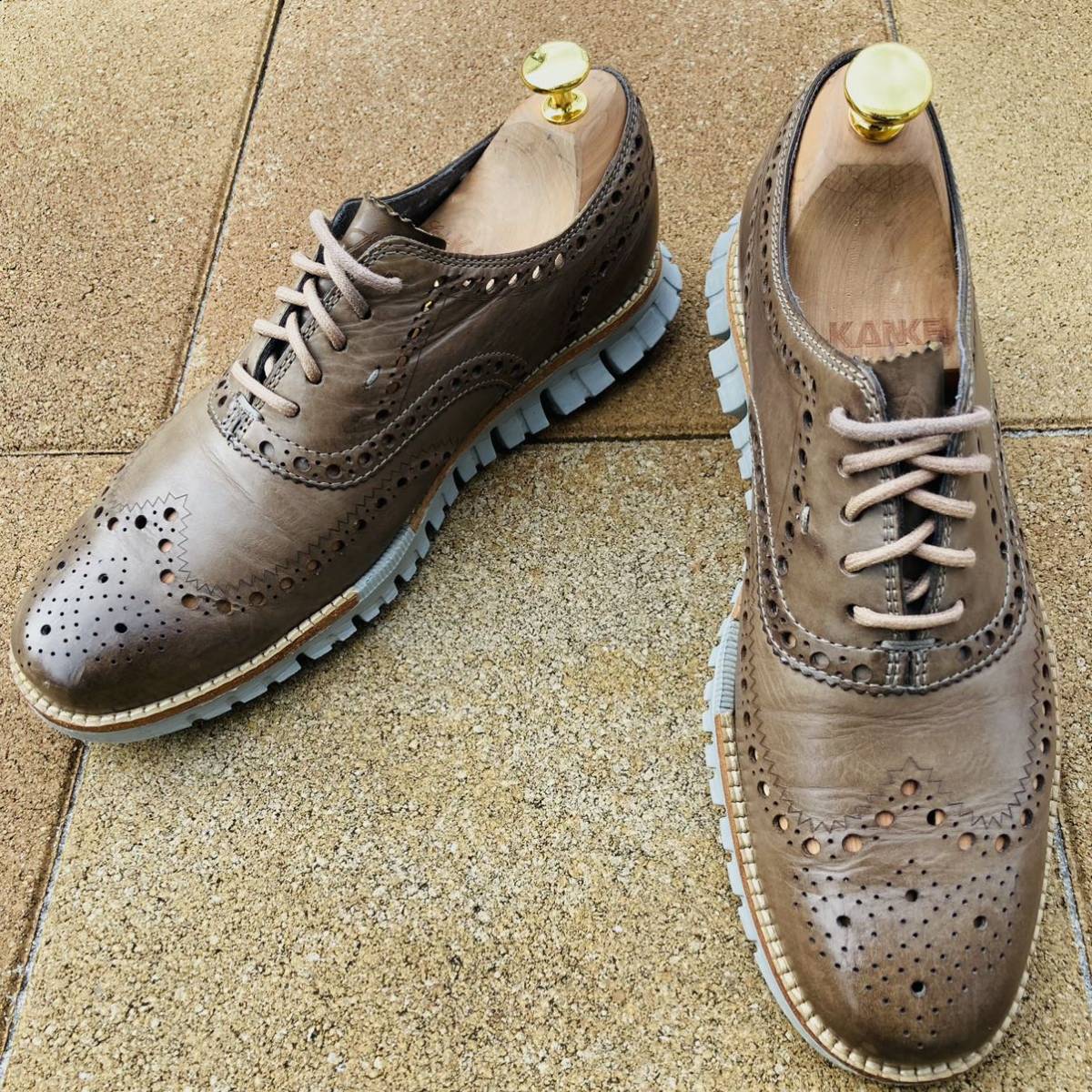 ★即決★ COLEHAAN コールハーン ゼログランド　ZERO GRAND スニーカー レザースニーカー ウイングチップ オックスフォード 7 約25㎝