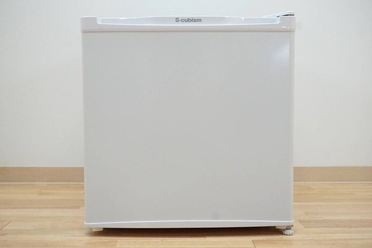 前ダ:【A-Stage】エスキュービズム 1ドア 冷蔵庫 46L WR-1046 ⑤ 2017年 左右ドア開き対応 温度調節ダイヤル 製氷室 ホワイト ★送料無料★