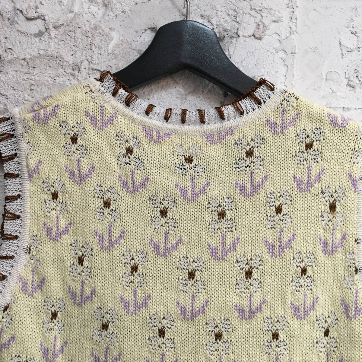19SS Mame Kurogouchi マメ クロゴウチ 刺繍 鍵編み デザインニット