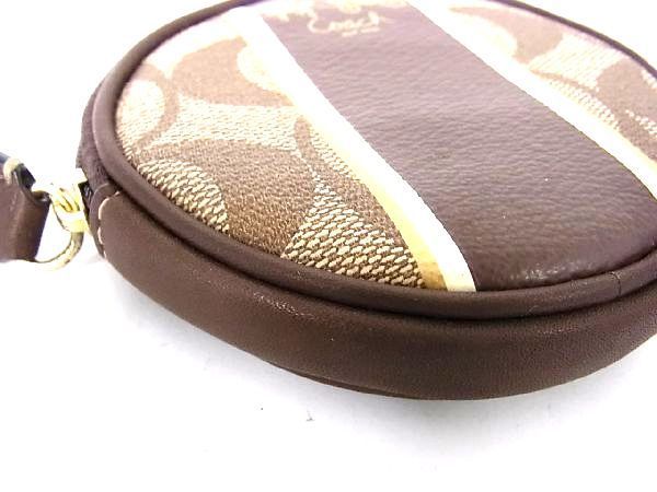 1円 □新品□未使用□ COACH コーチ シグネチャー PVC×レザー 丸型