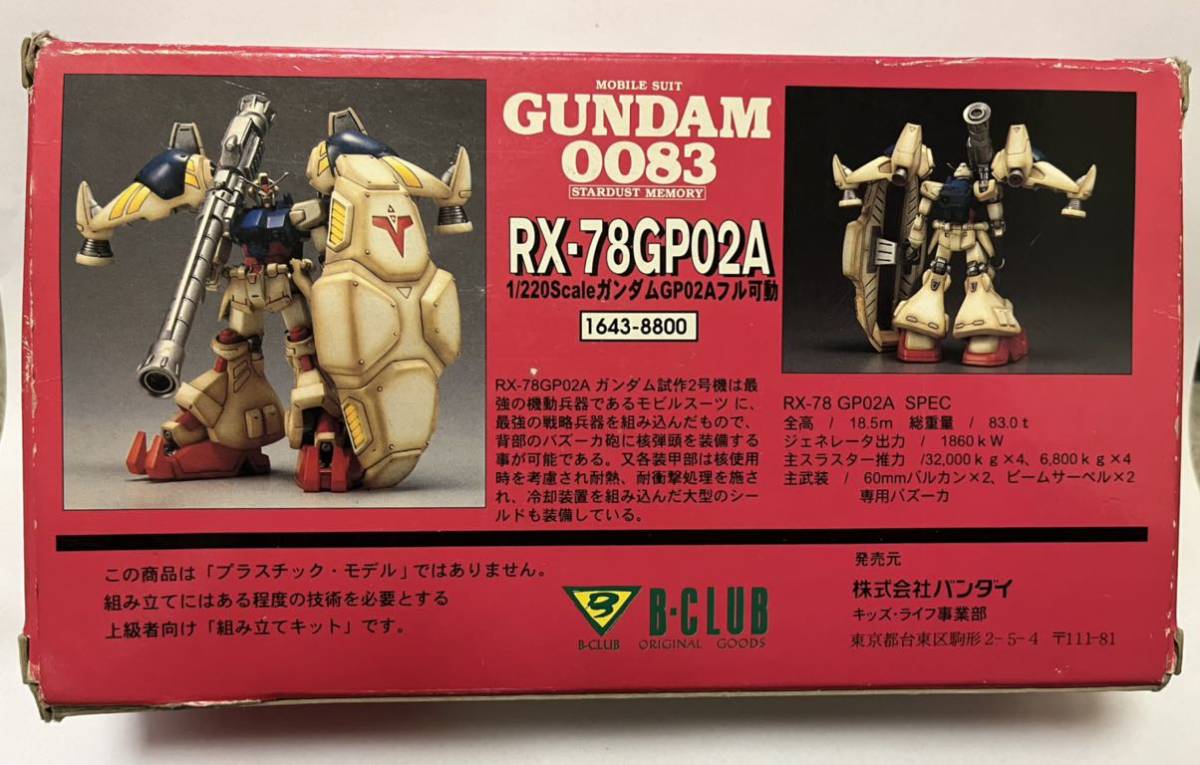ガンダムGP-02A B-CLUB製フル可動1/220 ガレージキット 製作途中
