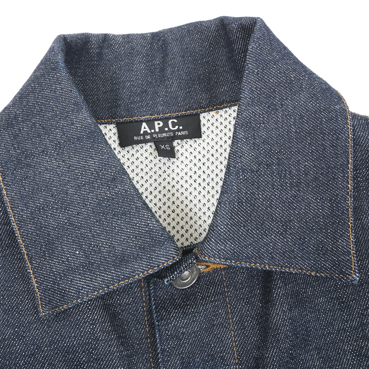 A.P.C. デニムジャケット XS(日本のM位) 綿100% ネイビー 日本製 裏地