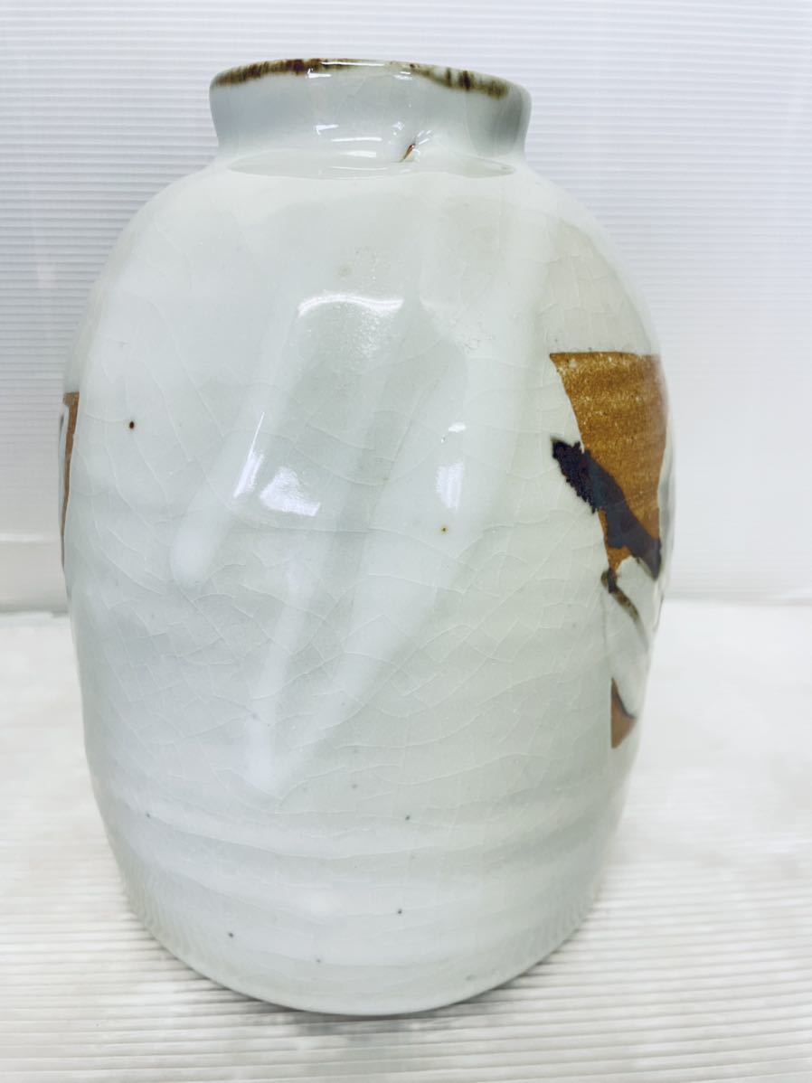未使用or美品】田村耕一 椿壺 人間国宝 共箱 木箱 花瓶 骨董 贈答 花 