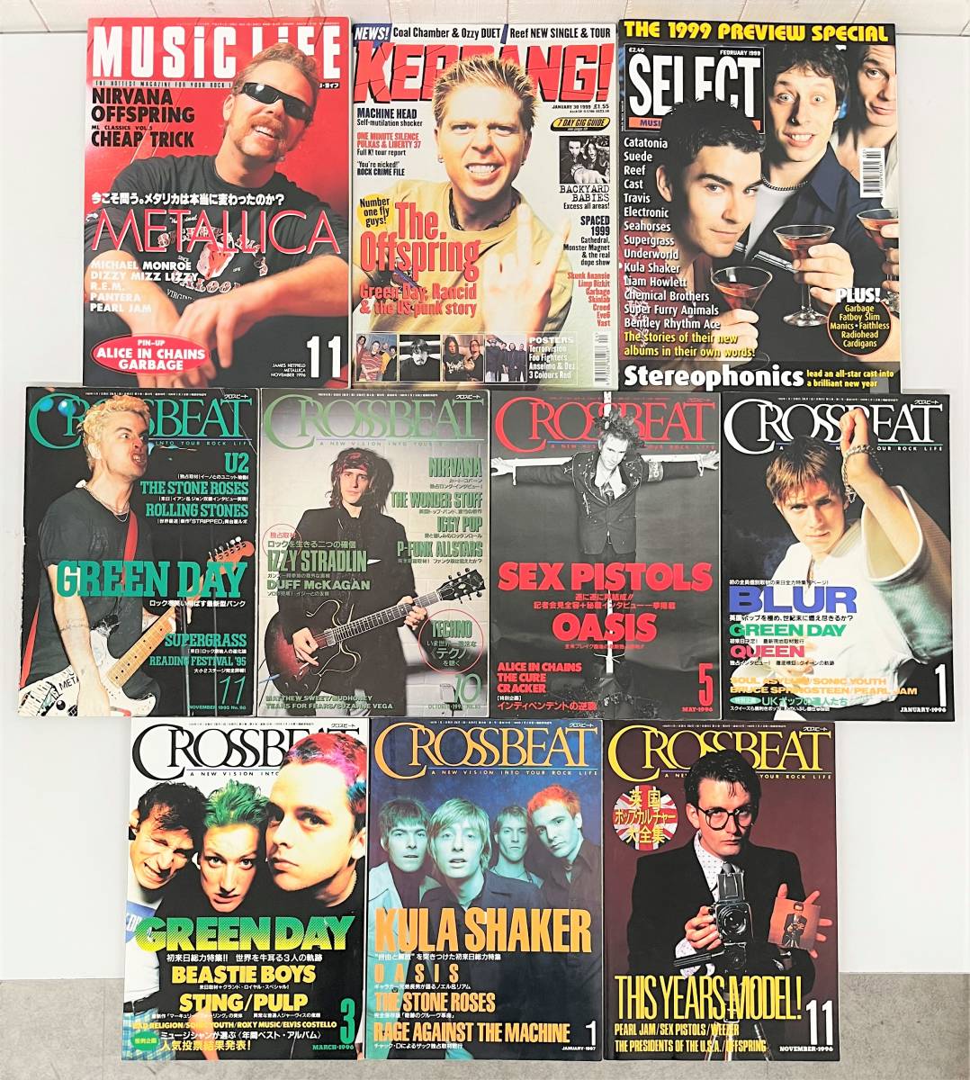 洋楽雑誌 クロスビート 1993 1995 1996 1997 KERRANG 1999 SELECT 1999