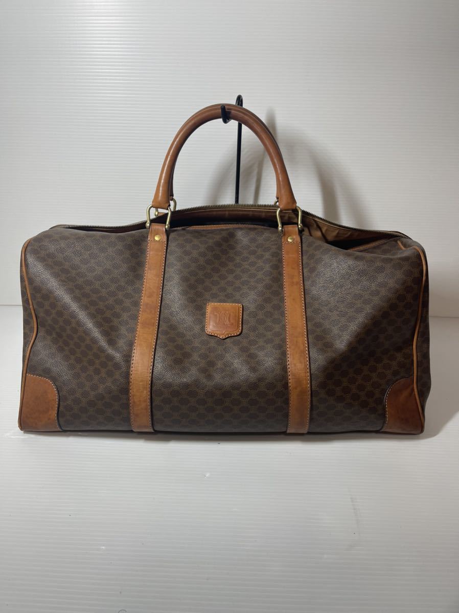 CELINE セリーヌ PVC マカダム柄 M11 ボストンバッグ ハンドバッグ レザー 鞄 セリーヌ マカダム柄 CELINE マカダム&frasl;ミニボストン&frasl;ボストンバッグ&frasl;PVC&frasl;BRW&frasl;総柄&frasl;M11 PVC・レザー ヴィンテージ