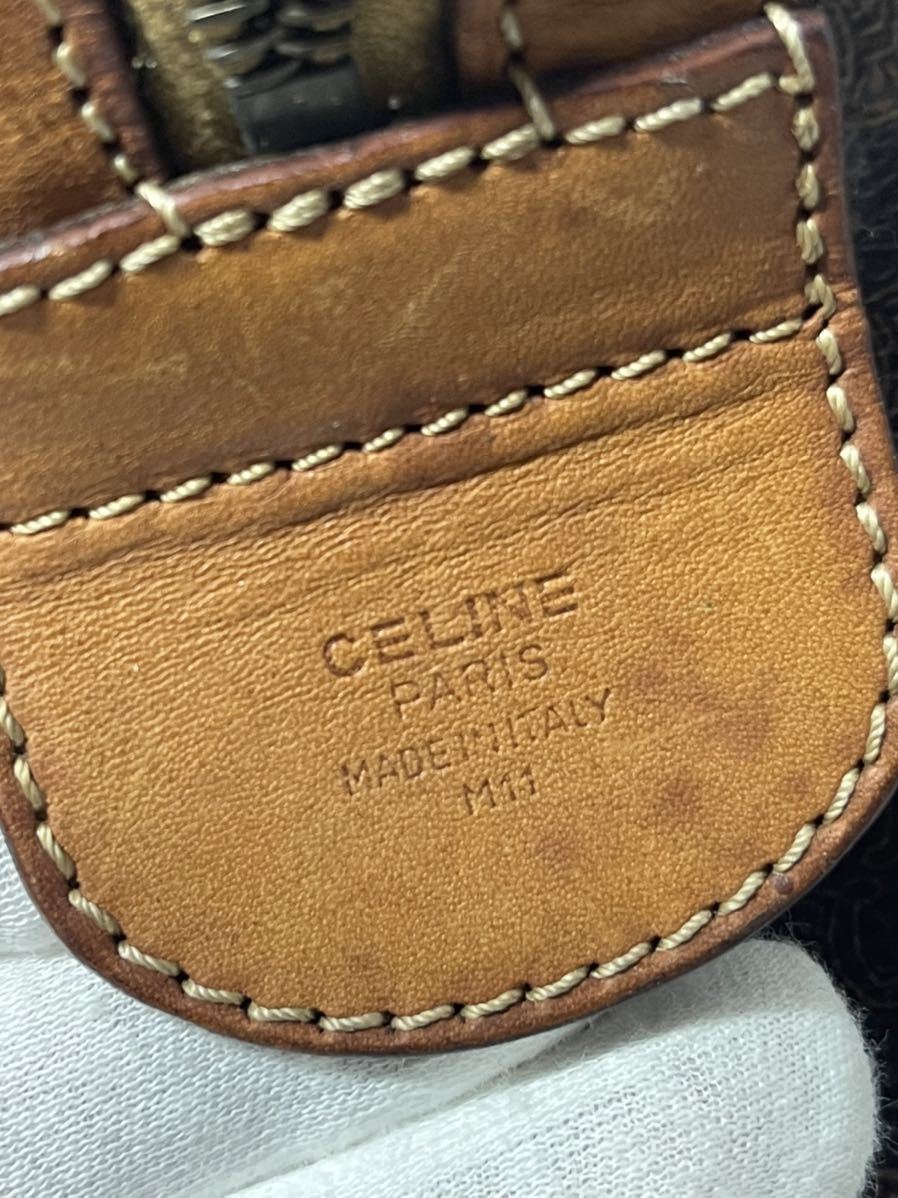 CELINE セリーヌ PVC マカダム柄 M11 ボストンバッグ ハンドバッグ レザー 鞄 セリーヌ マカダム柄 CELINE マカダム&frasl;ミニボストン&frasl;ボストンバッグ&frasl;PVC&frasl;BRW&frasl;総柄&frasl;M11 PVC・レザー ヴィンテージ