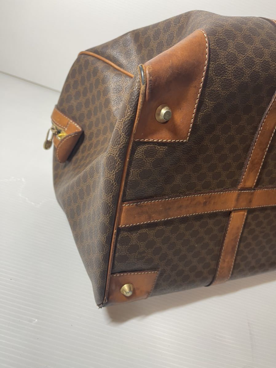 CELINE セリーヌ PVC マカダム柄 M11 ボストンバッグ ハンドバッグ レザー 鞄 セリーヌ マカダム柄 CELINE マカダム&frasl;ミニボストン&frasl;ボストンバッグ&frasl;PVC&frasl;BRW&frasl;総柄&frasl;M11 PVC・レザー ヴィンテージ