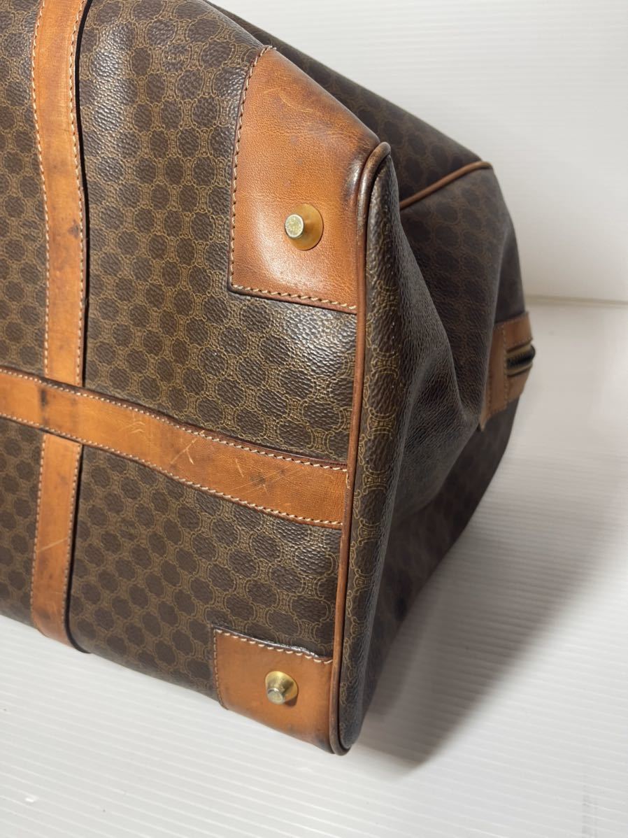 CELINE セリーヌ PVC マカダム柄 M11 ボストンバッグ ハンドバッグ レザー 鞄 セリーヌ マカダム柄 CELINE マカダム&frasl;ミニボストン&frasl;ボストンバッグ&frasl;PVC&frasl;BRW&frasl;総柄&frasl;M11 PVC・レザー ヴィンテージ